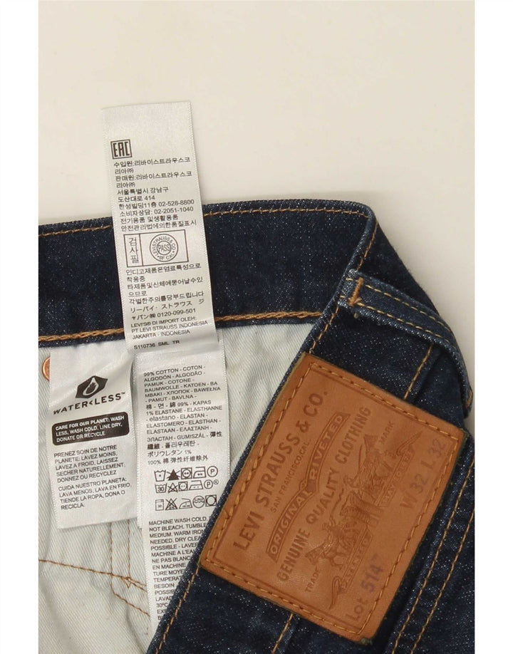 Levi's Herre 514 Straight Jeans W32 L32 Marineblå Bomuld