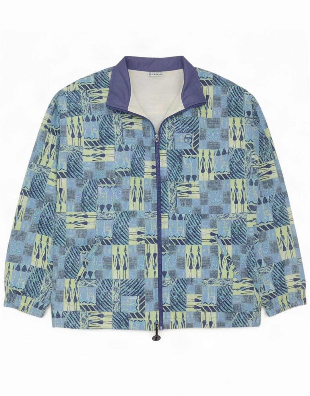 Sergio Tacchini Herre træningsdragt Topjakke IT 48 Medium Blue Patchwork