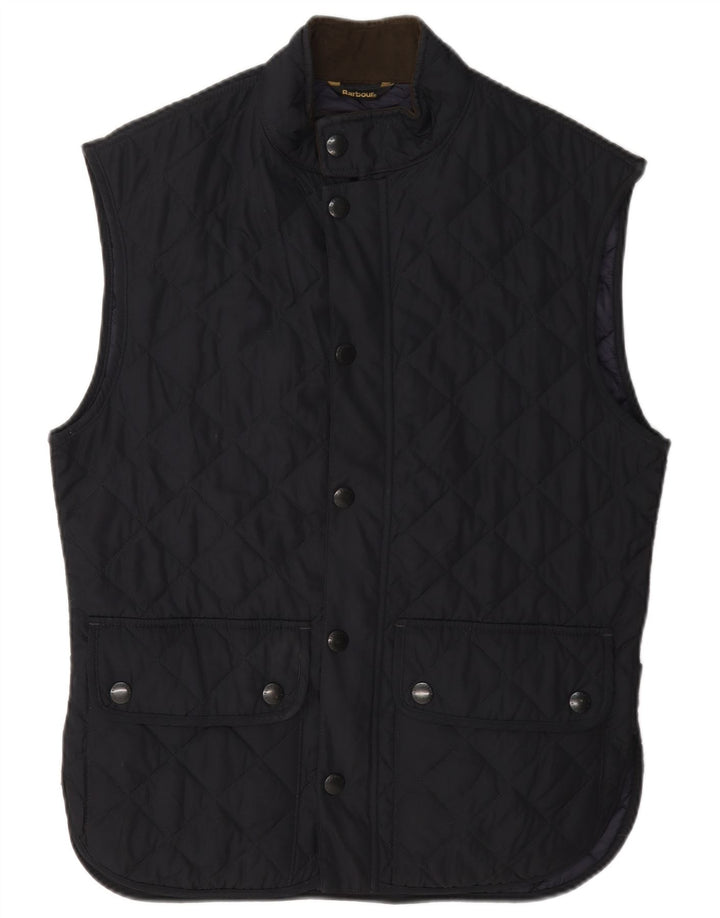 Barbour Herre Quiltet Gilet UK 38 Medium Navy Blue Polyester