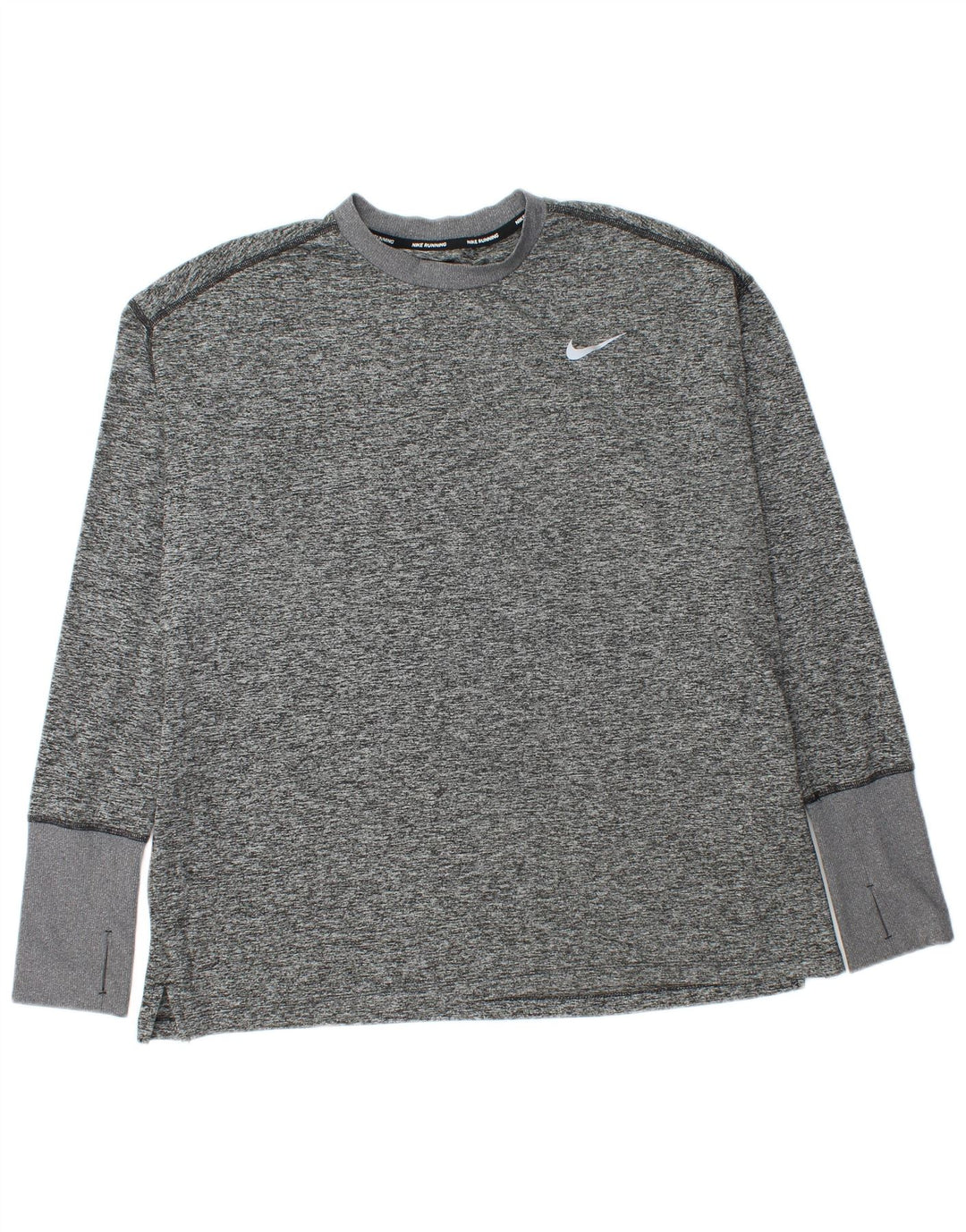 Nike Herre Dri Fit Top Langærmet XL Grå Flecked Polyester