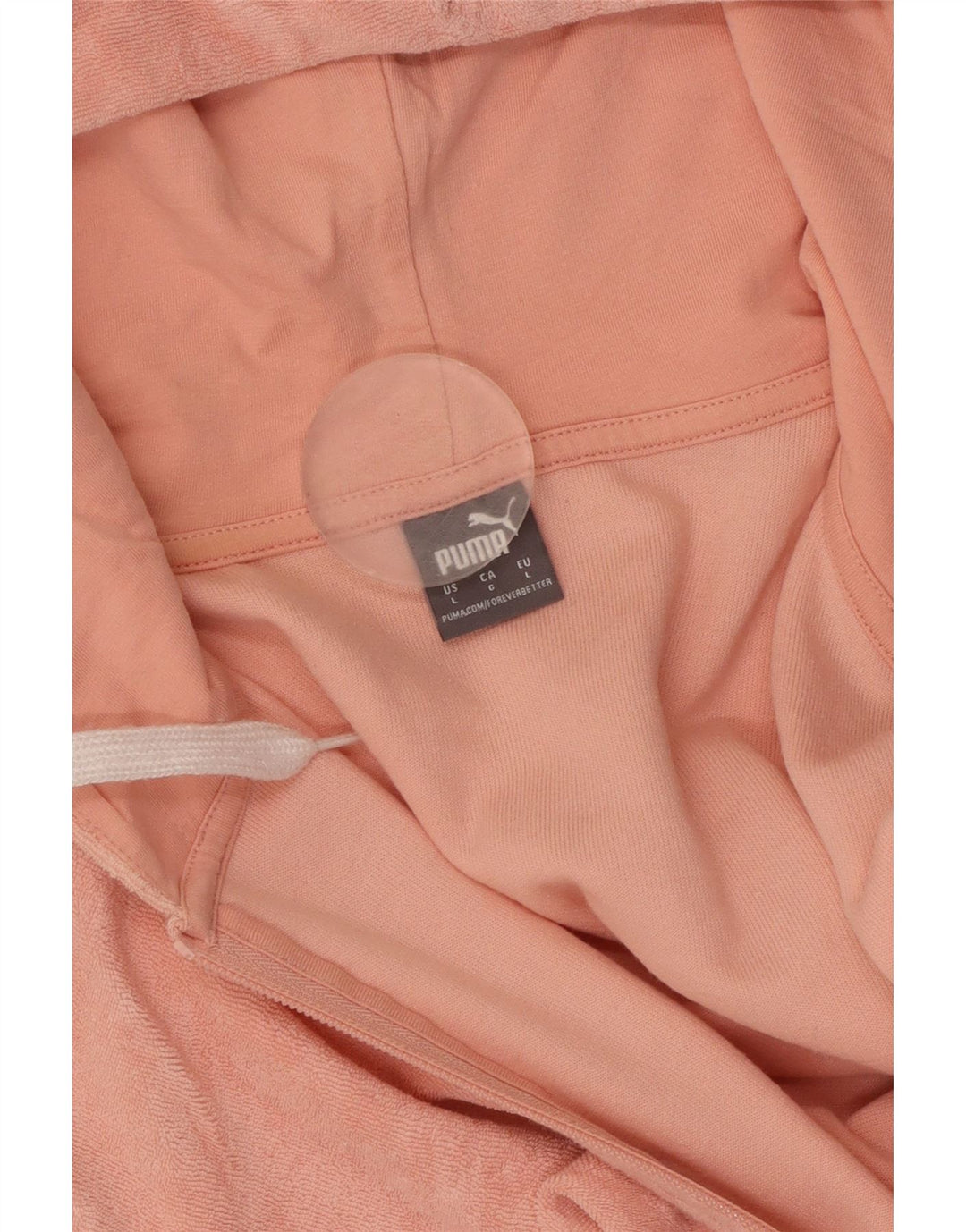 PUMA Womens Crop Velour Hættetrøje Sweater UK 14 Large Pink