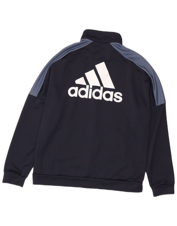 ADIDAS Mens Graphic Tracksuit Top Jacket XL Navy Blue Colourblock