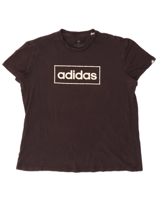 Adidas Dame Grafisk T-Shirt Top UK 20/22 XL Sort
