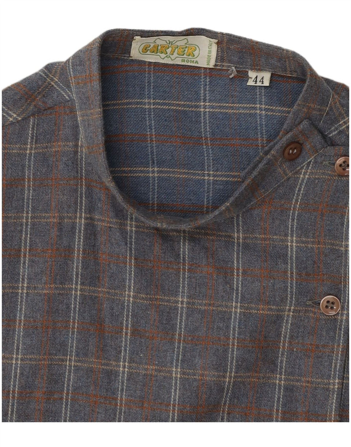 Vintage dameskjorte bluse IT 44 Mellemgrå ternet