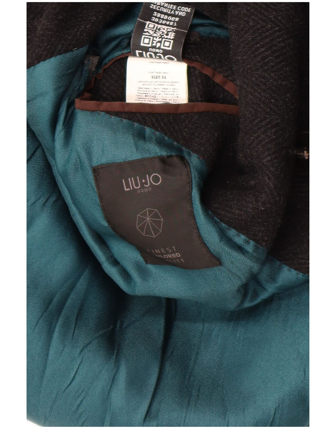 Liu Jo Herre Double Breasted Coat IT 52 XL Sort sildebensuld