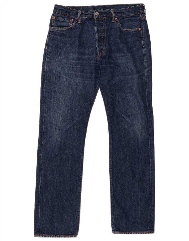 LEVI'S Herre 501 Straight Jeans W34 L34 Blå