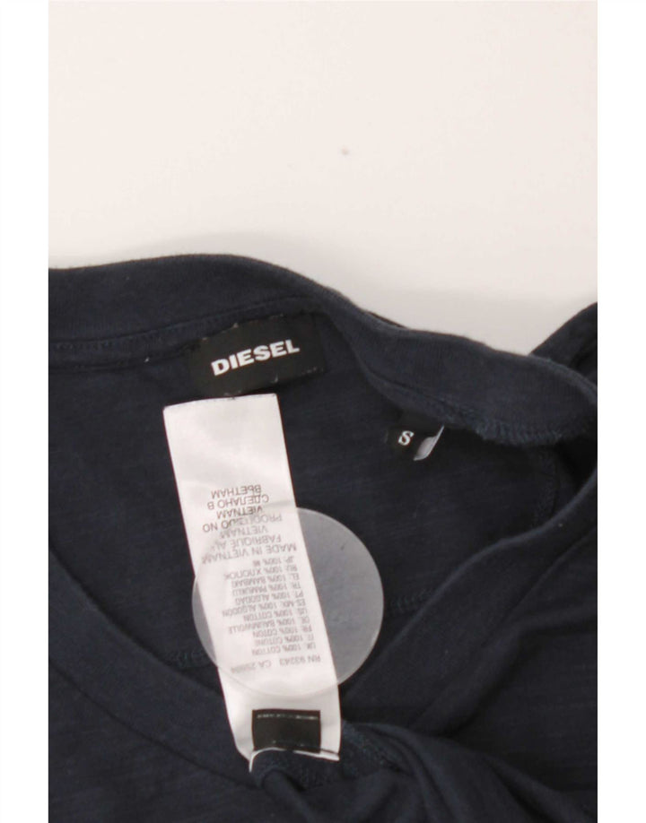 Diesel herre T-shirt top lille marineblå flækket bomuld