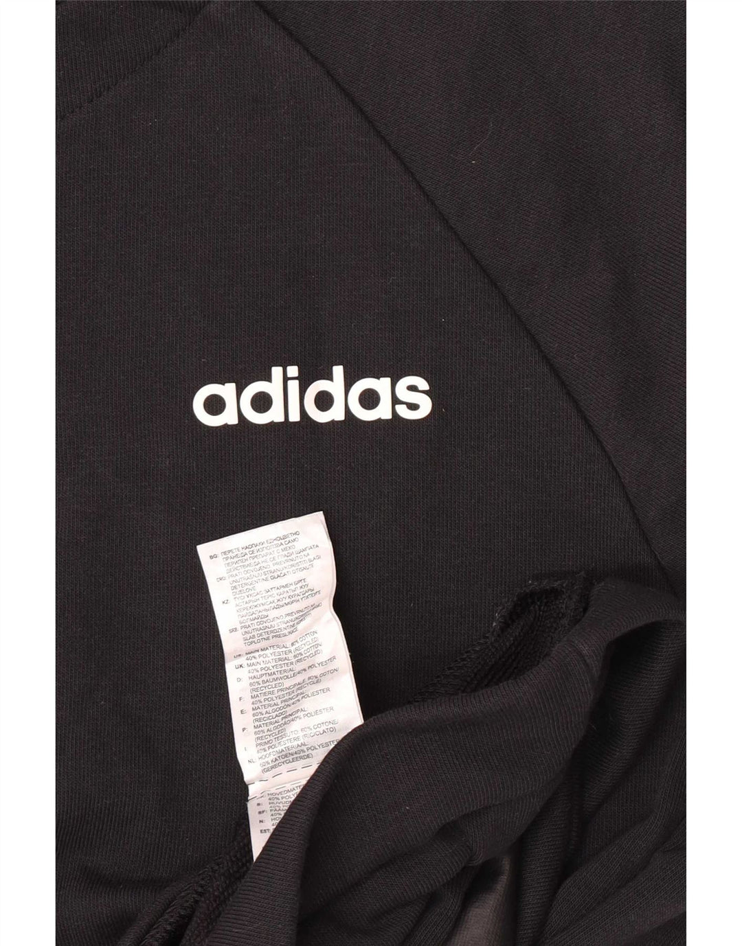 Adidas Herre Regular Fit Sweatshirt Jumper Medium Sort Bomuld