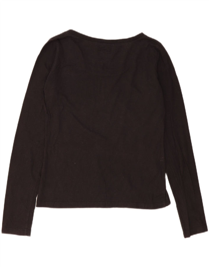 Armani Jeans Dame Grafisk Top Langærmet UK 16 Large Sort