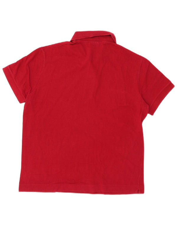 LACOSTE Mens Polo Shirt Size 3 Small Red Cotton
