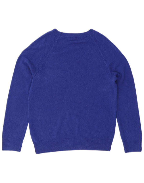 Marks & Spencer Dame Boat Neck Jumper Sweater UK 10 Small Blue Acryl