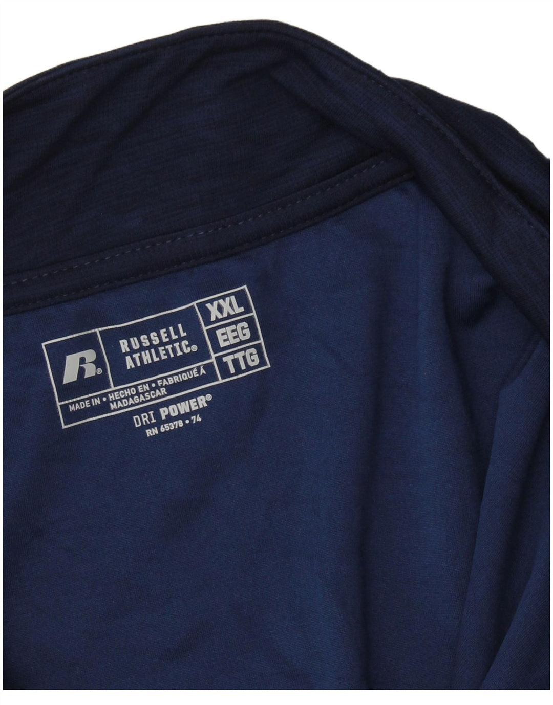RUSSELL ATHLETIC Herre Dri-Power Pullover Træningsdragt Top 2XL Navy Blue