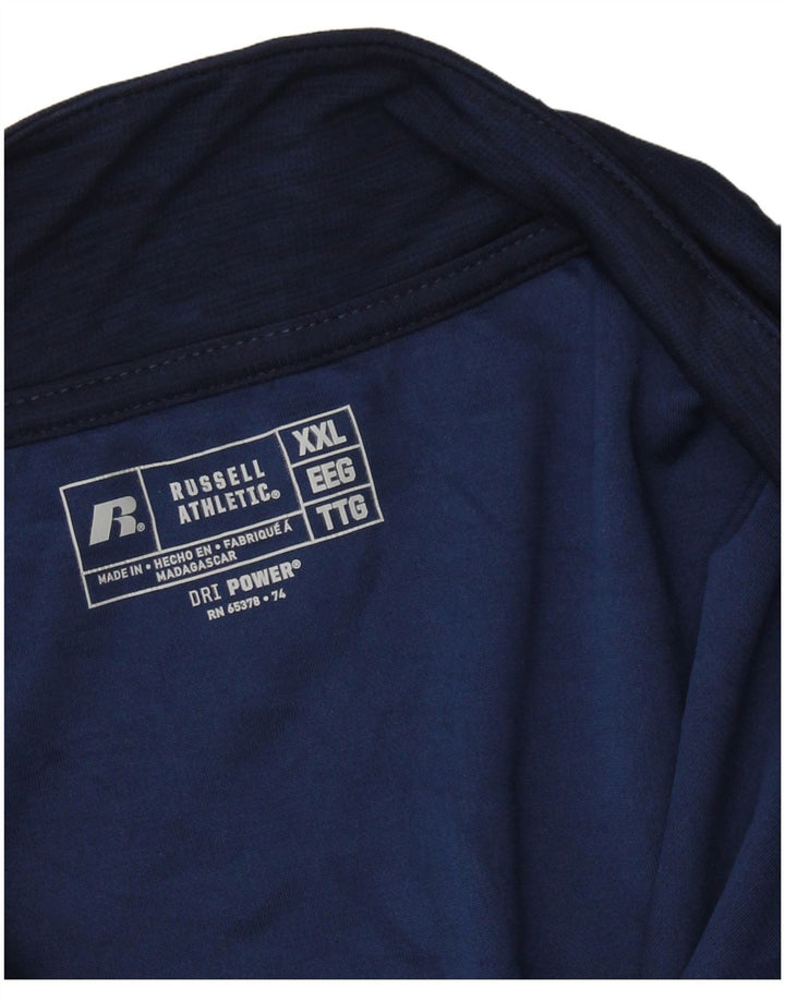 RUSSELL ATHLETIC Herre Dri-Power Pullover Træningsdragt Top 2XL Navy Blue