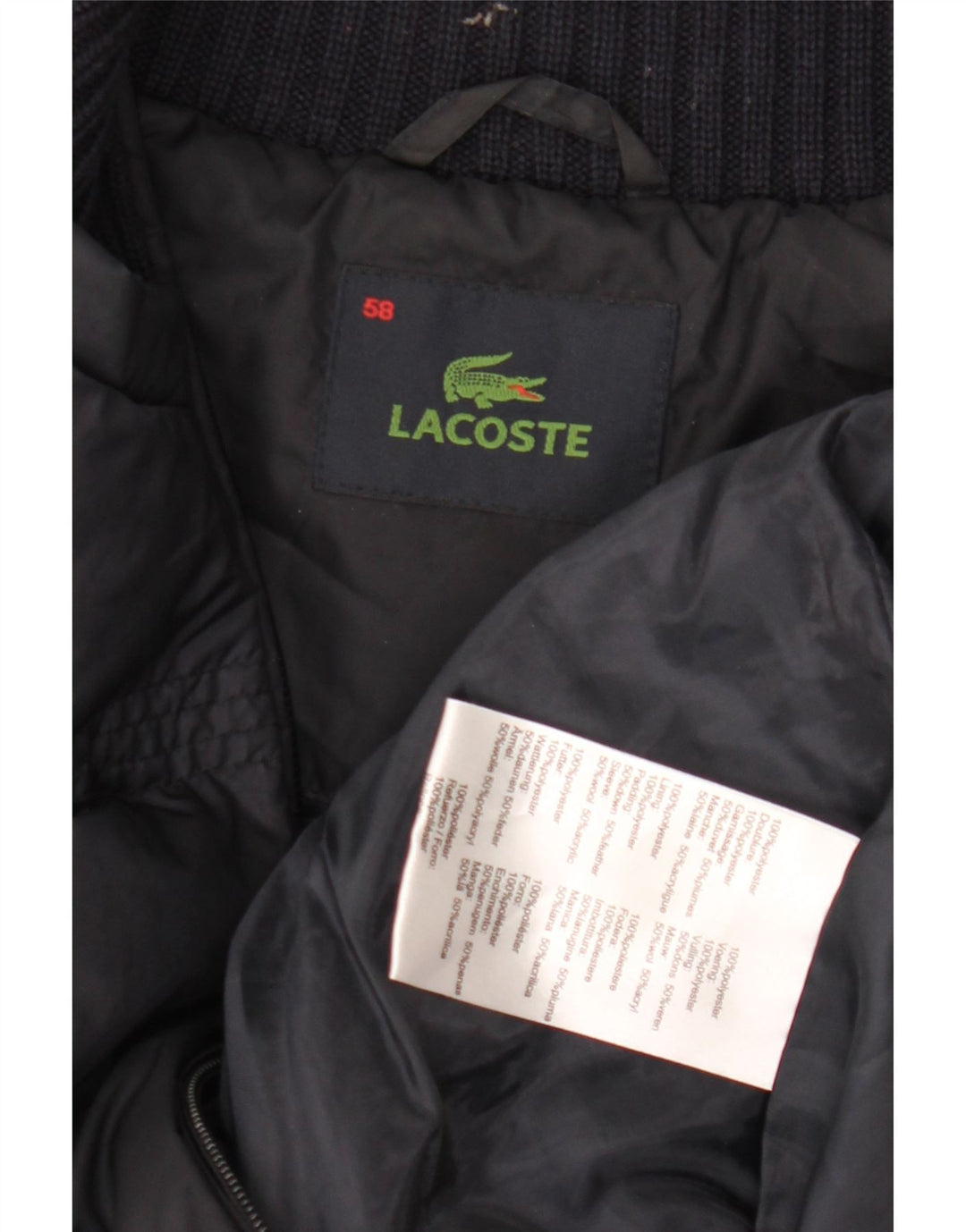 Lacoste Herre Polstret Gilet IT 58 3XL Navy Blue Polyester