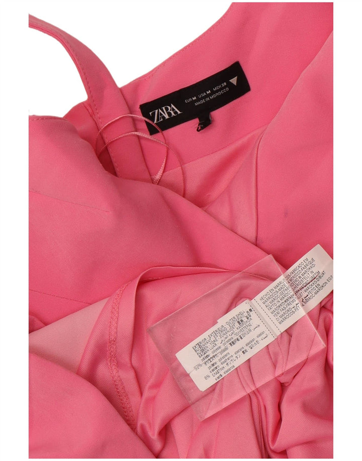 Zara Womens Sleeveless Bodycon Dress UK 12 Medium Pink Polyester