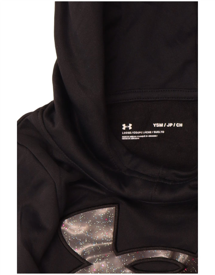 UNDER ARMOUR Grafisk hættetrøje til piger 7-8 år Lille sort polyester