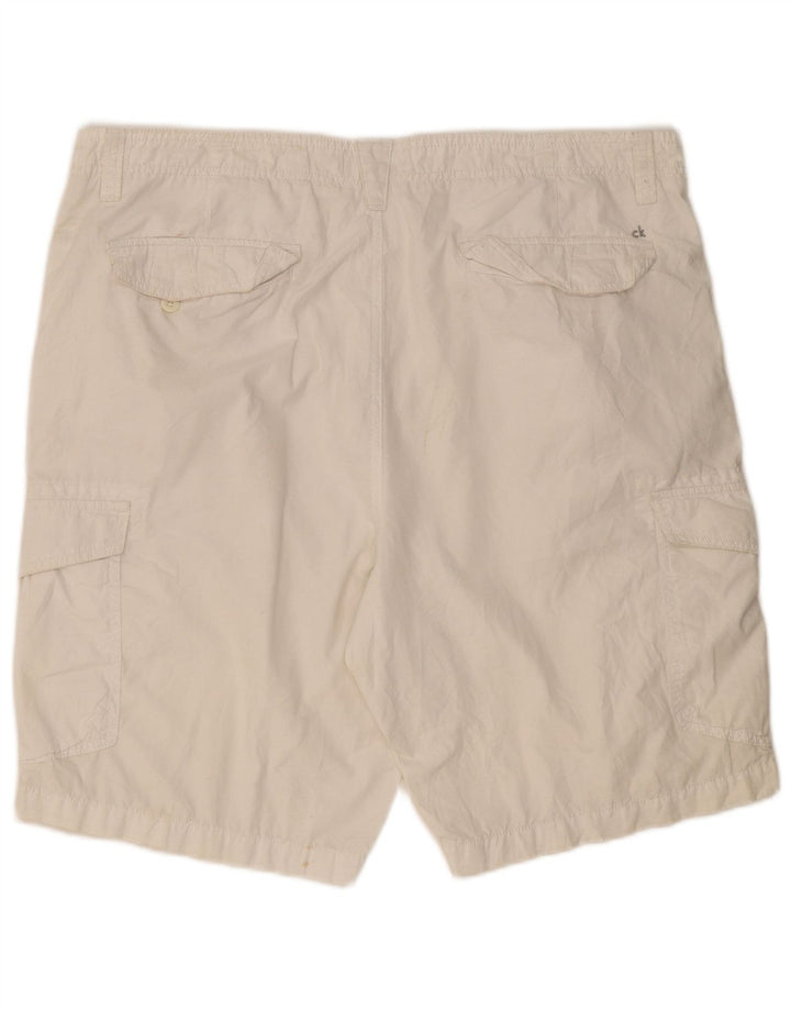 Calvin Klein Herre Cargo Shorts W40 XL Hvid Bomuld