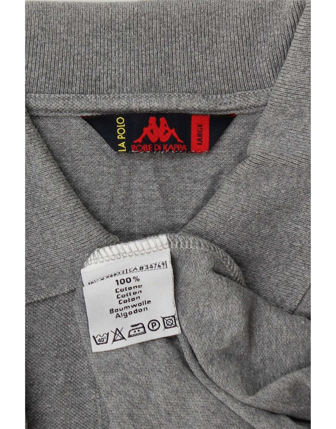 Kappa Langærmet Polo Shirt til mænd Stor grå bomuld