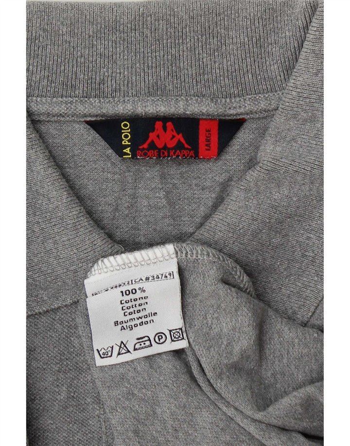 Kappa Langærmet Polo Shirt til mænd Stor grå bomuld