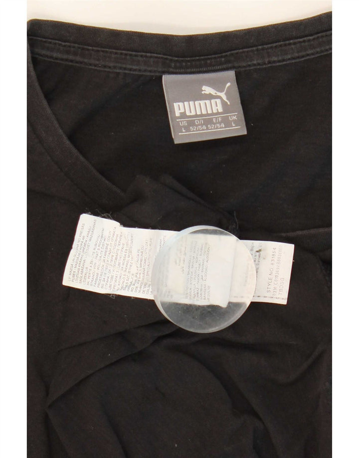 Puma Herre Grafisk T-Shirt Top Stor Sort Bomuld