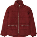 Topshop Dame Oversized Polstret Jakke UK 8 Small Bourgogne Polyester