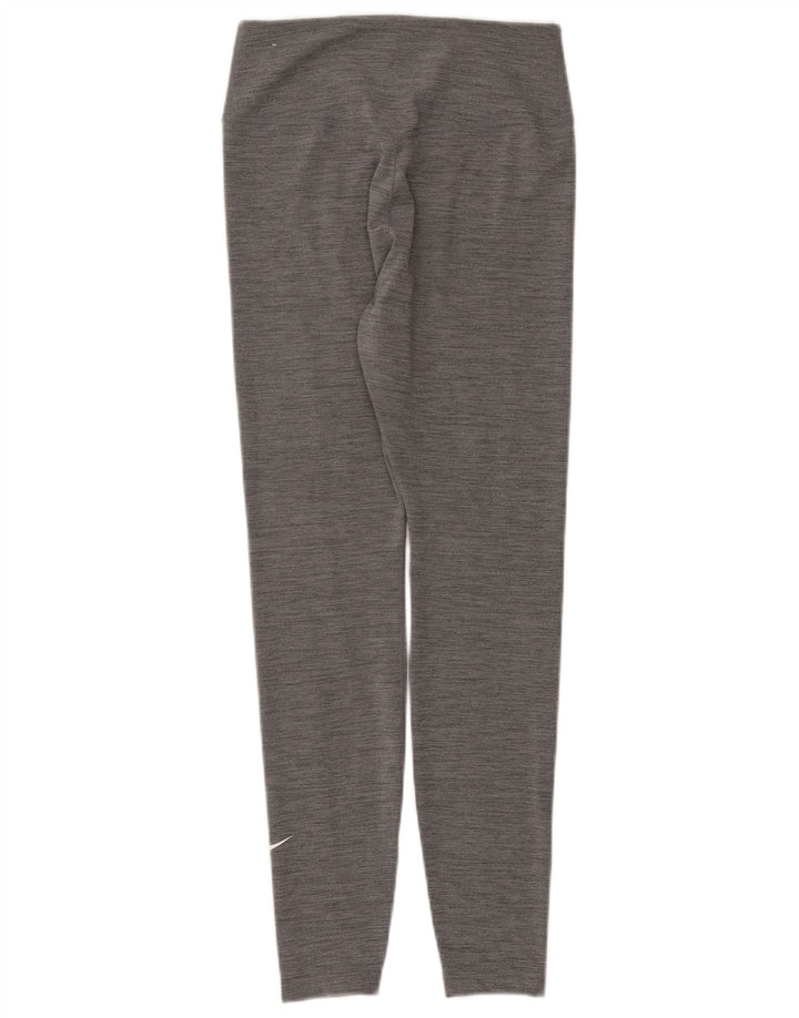 Nike Dame Dri Fit Leggings UK 8 Small Grå Flecked Polyester