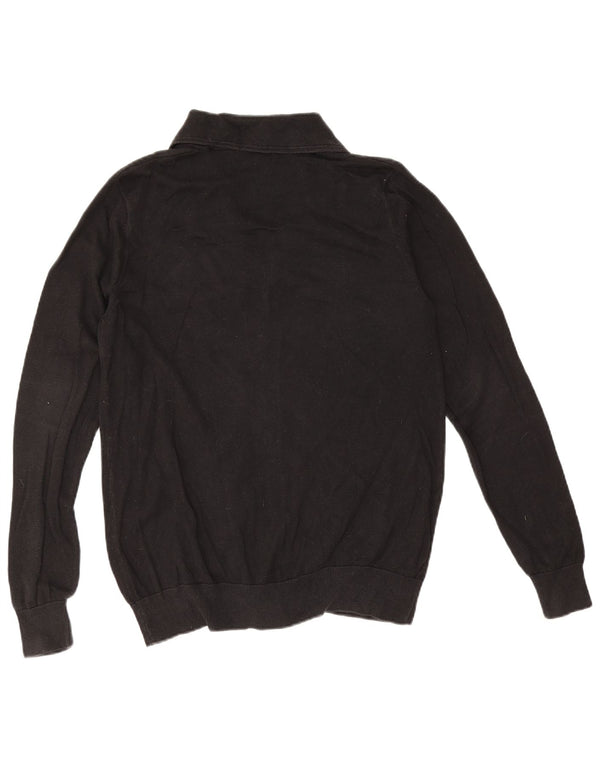 Fred Perry Boys Cardigan Sweater 13-14 År Stor Sort Bomuld