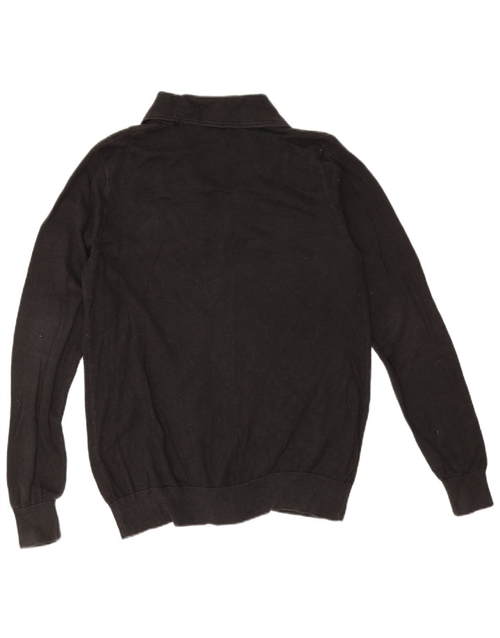 Fred Perry Boys Cardigan Sweater 13-14 År Stor Sort Bomuld