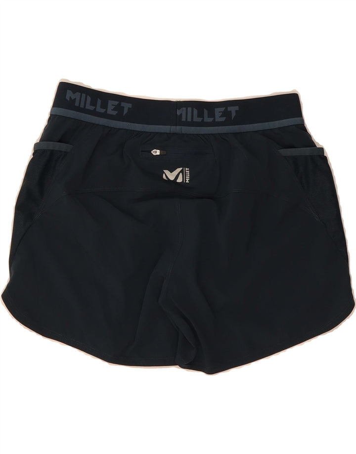 MILLET Womens Graphic Sport Shorts UK 10 Small  Navy Blue Vintage Millet and Second-Hand Millet from Messina Hembry 