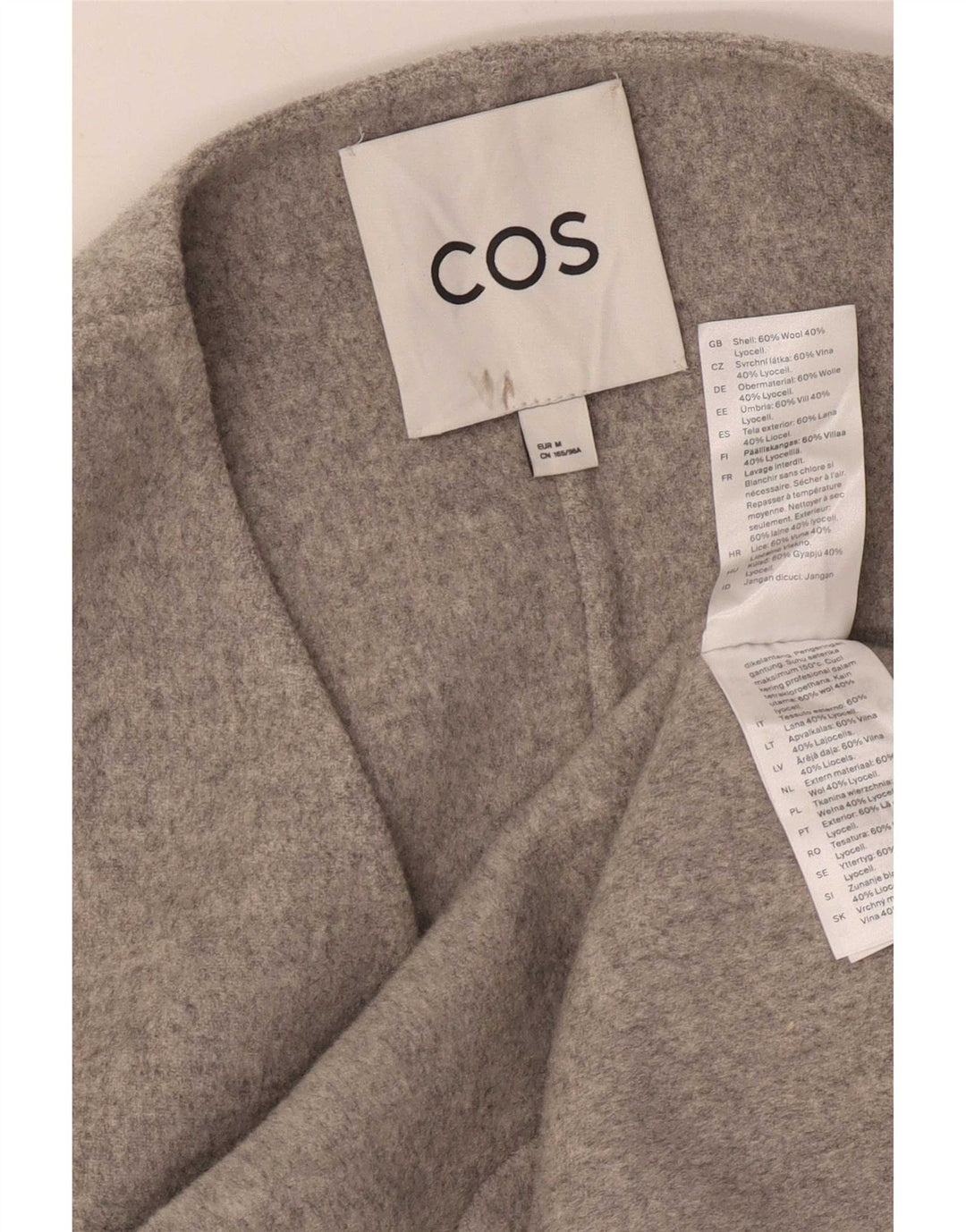 Cos Womens Longline Oversized Gilet UK 14 Medium Grey Uld