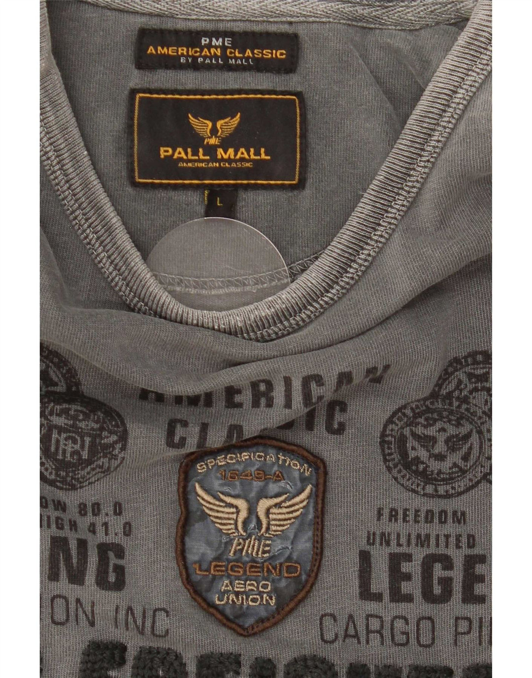 Pall Mall Herre Grafisk Top Langærmet Stor Grå
