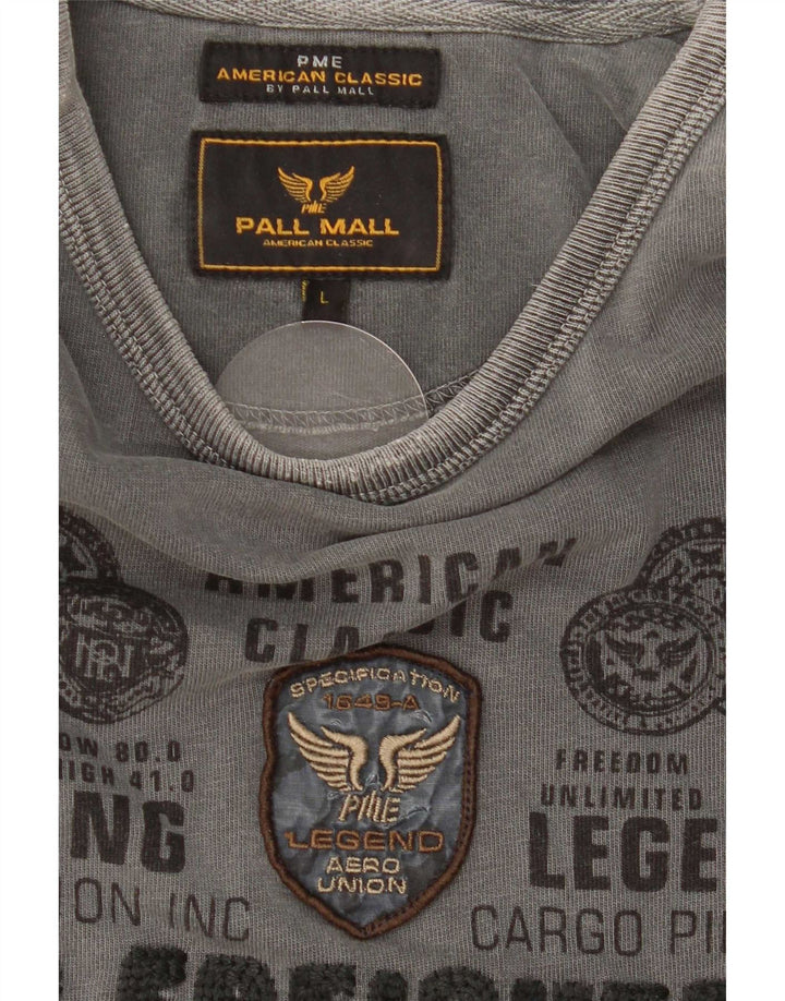 Pall Mall Herre Grafisk Top Langærmet Stor Grå
