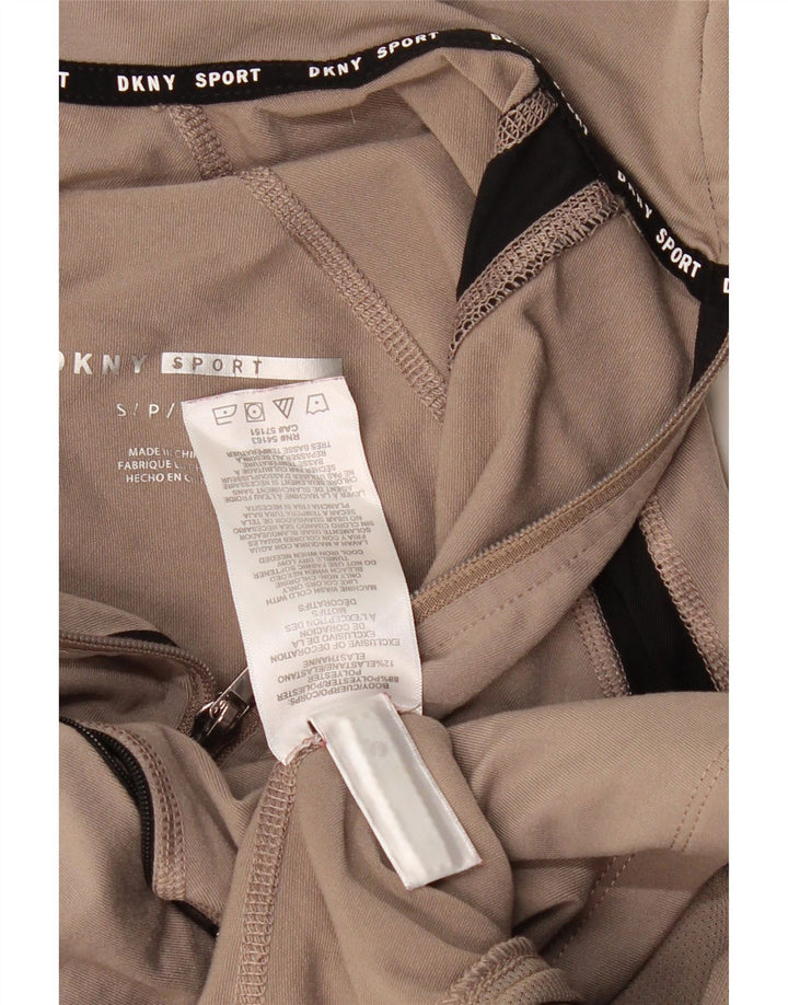 DKNY Træningsdragt til kvinder, topjakke UK 10 Small Beige Colourblock Polyester