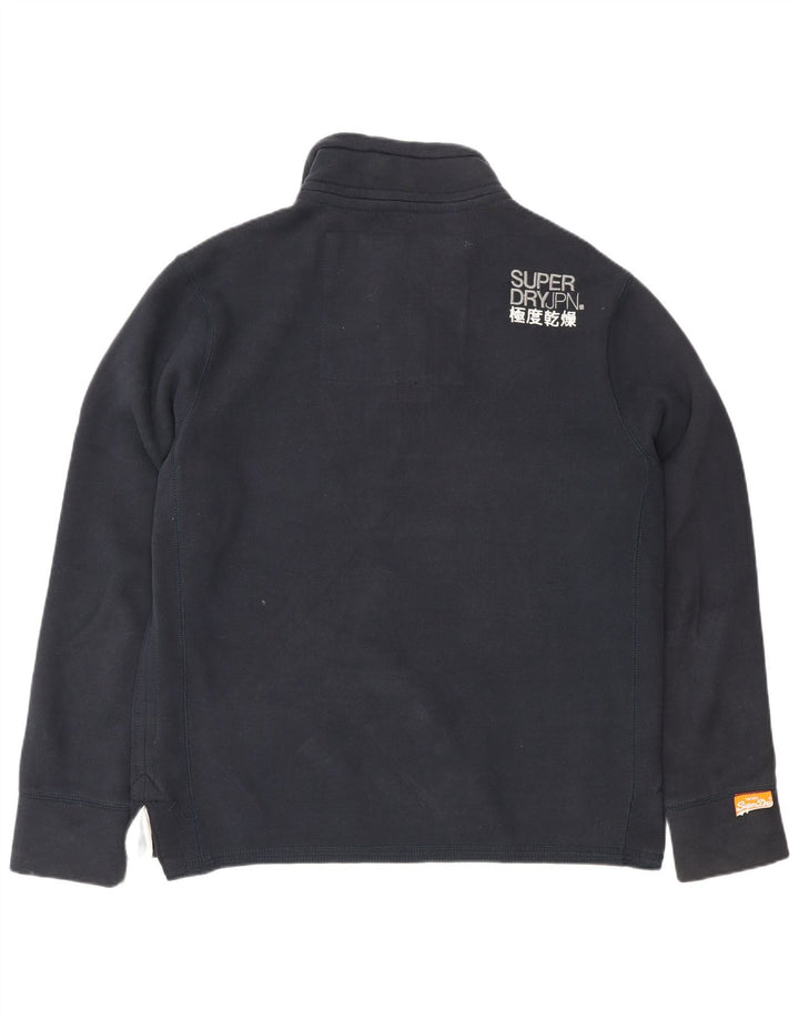 Superdry Herre grafisk knaphals sweatshirt XL marineblå bomuld