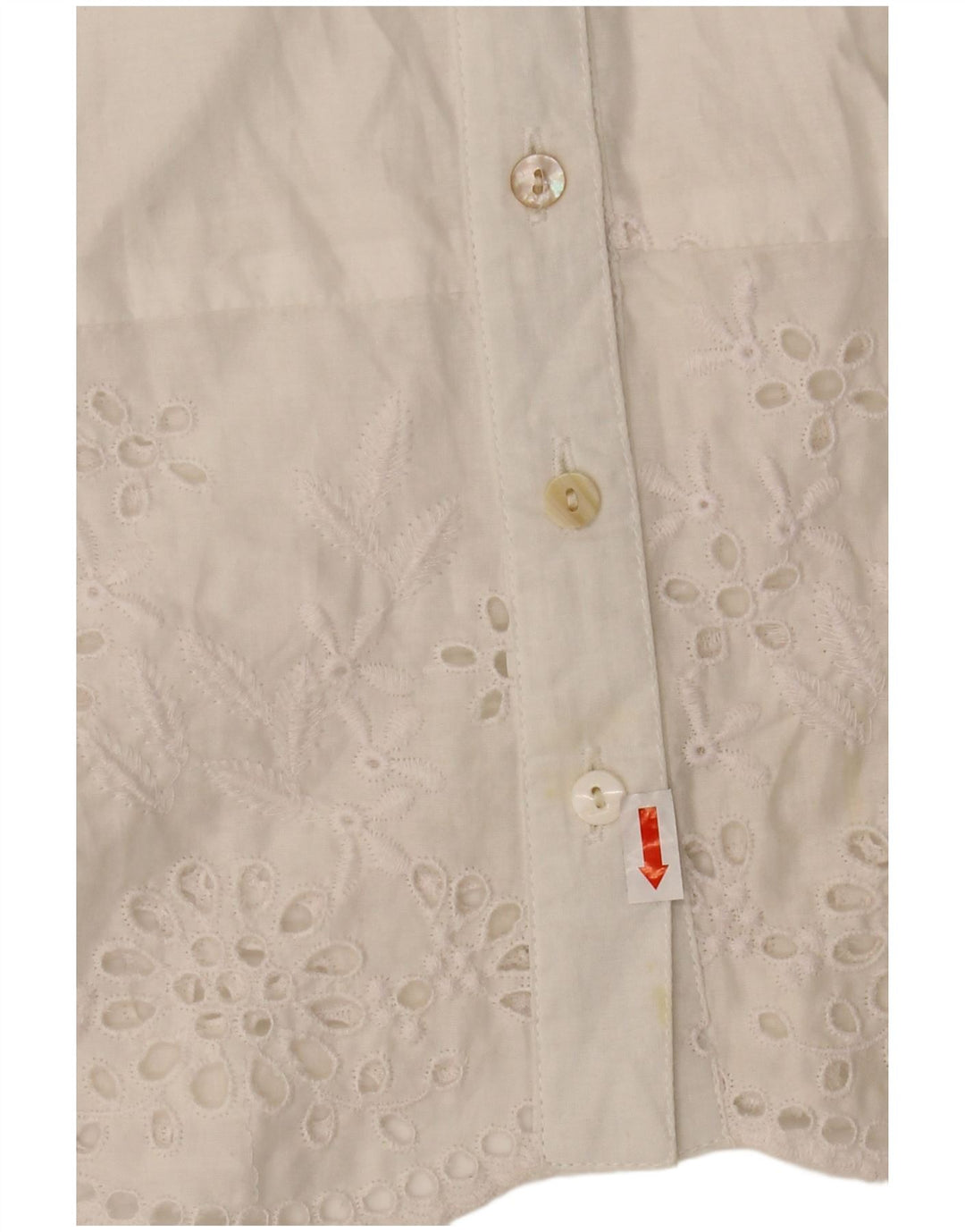 WAREHOUSE Kortærmet skjortebluse til kvinder UK 10 Lille hvid polyester