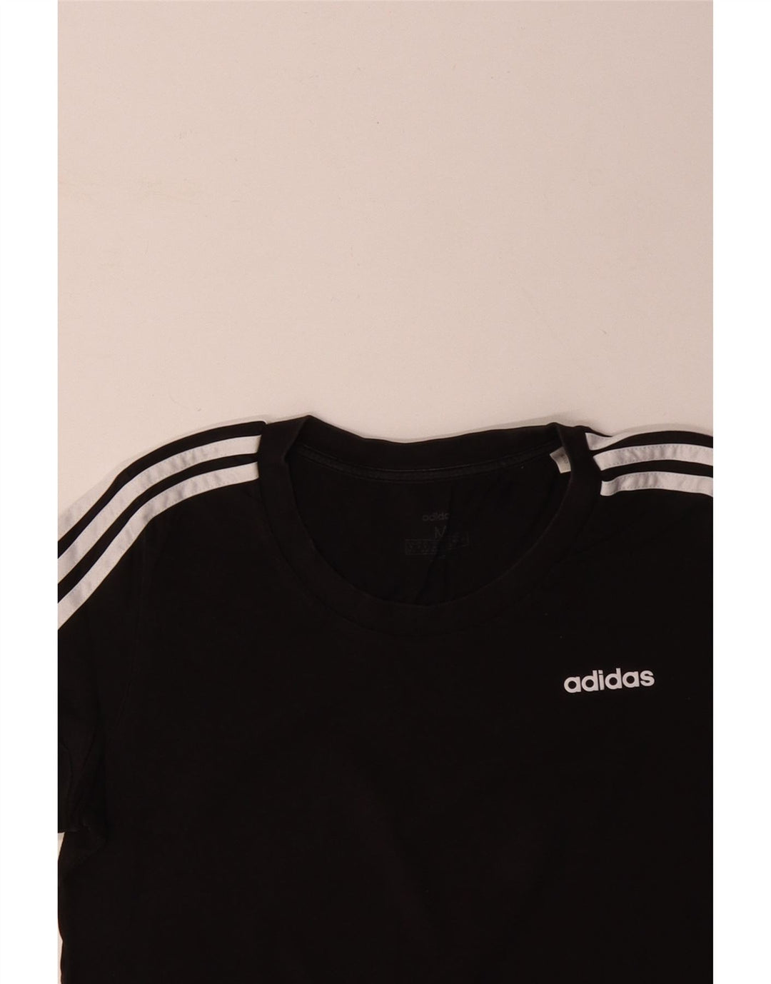 ADIDAS T-shirt top til kvinder DK 12/14 Medium Sort bomuld