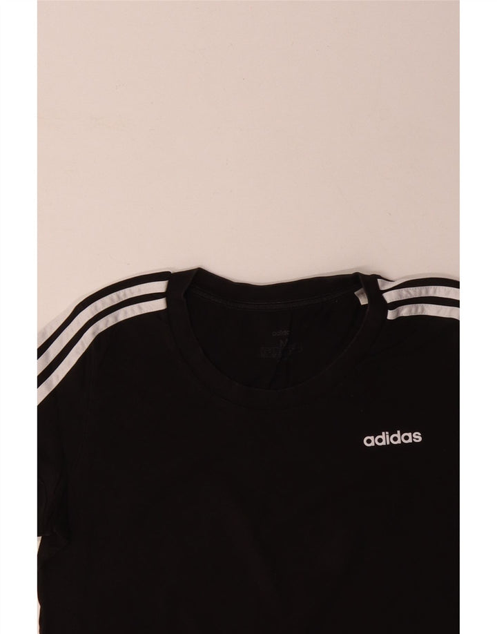ADIDAS T-shirt top til kvinder DK 12/14 Medium Sort bomuld