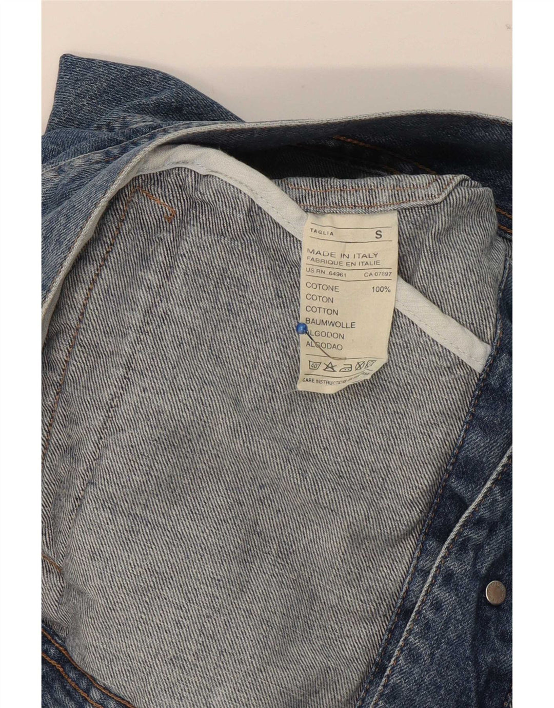 Sisley Herre denimjakke UK 36 Small Blue Cotton