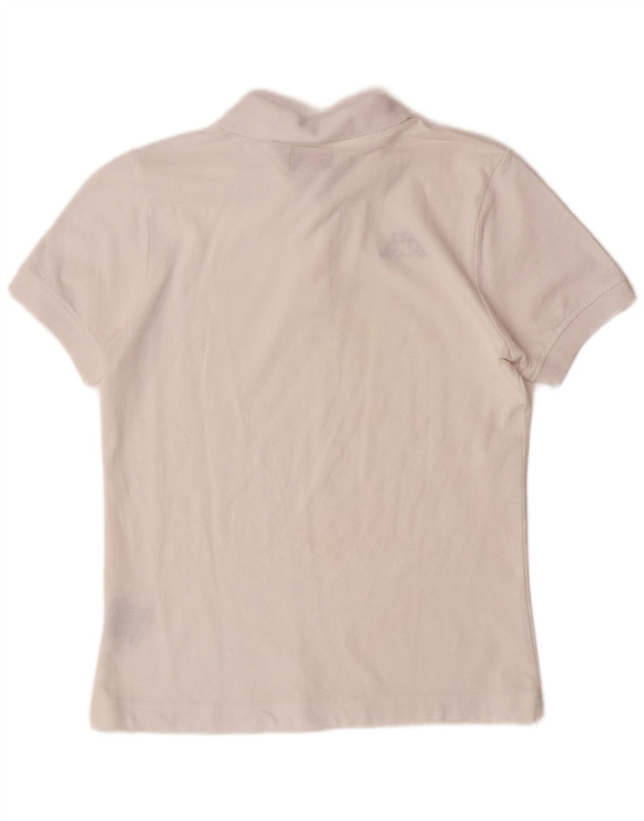 KAPPA Womens Polo Shirt UK 14 Large White Cotton