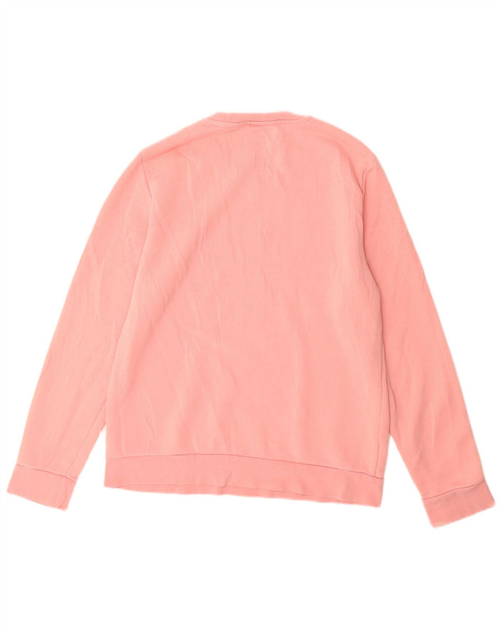 Adidas Dame Grafisk Sweatshirt Jumper UK 12/14 Medium Pink Bomuld