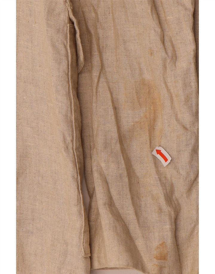 Zara Herre Military Jacket UK 38 Medium Beige Linen