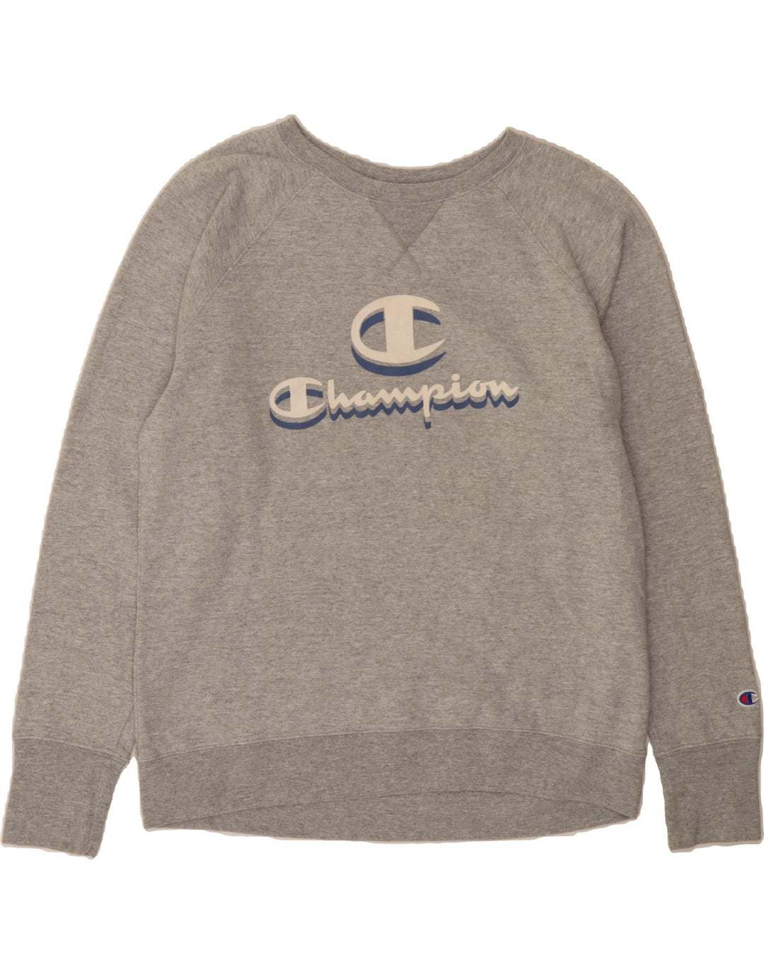 CHAMPION Womens Graphic Sweatshirt Jumper UK 18 XL Grey Polyester Vintage Champion and Second-Hand Champion from Messina Hembry 