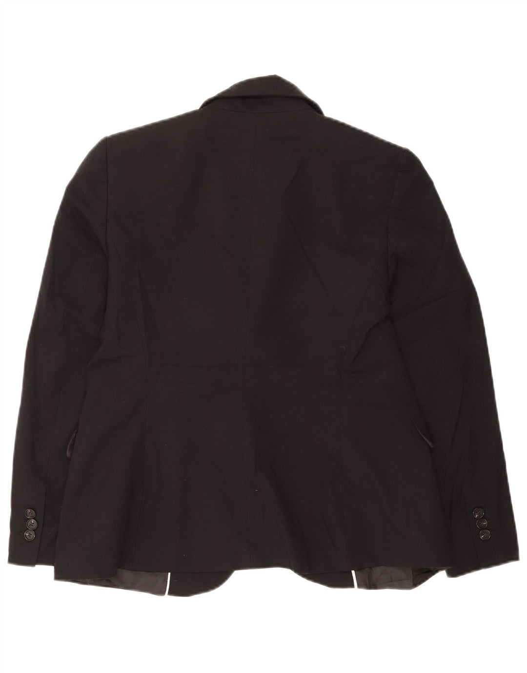 Zara Dame 1-knaps blazerjakke EU 40 Medium Sort Polyester
