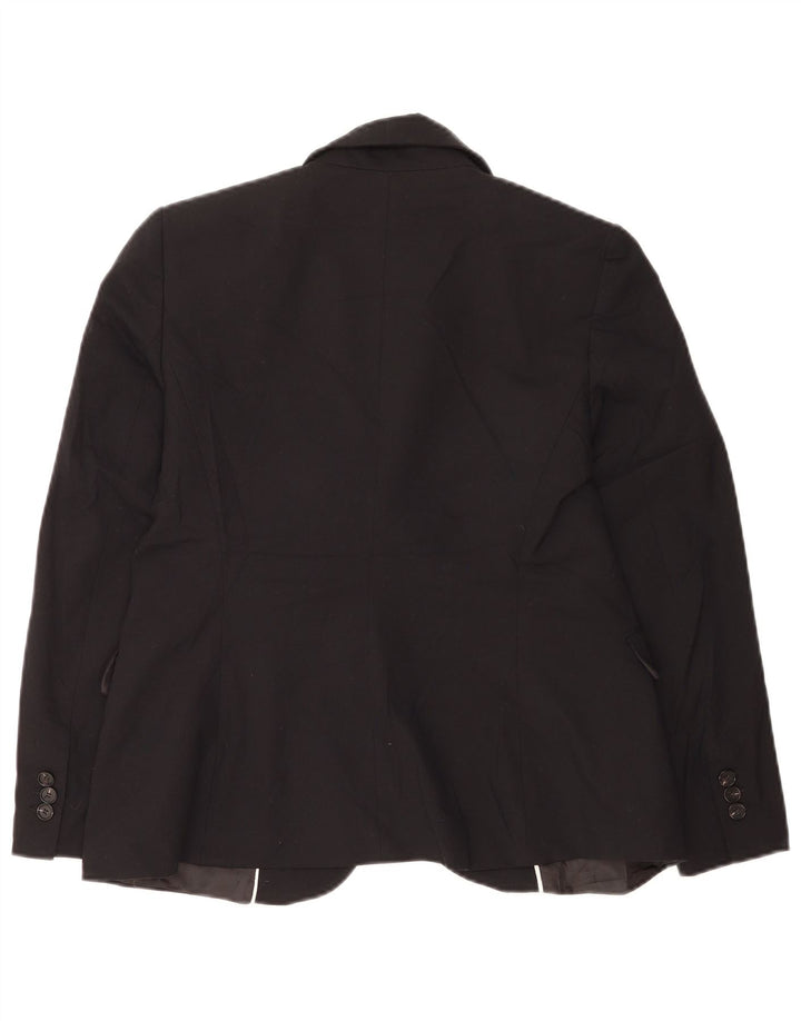 Zara Dame 1-knaps blazerjakke EU 40 Medium Sort Polyester