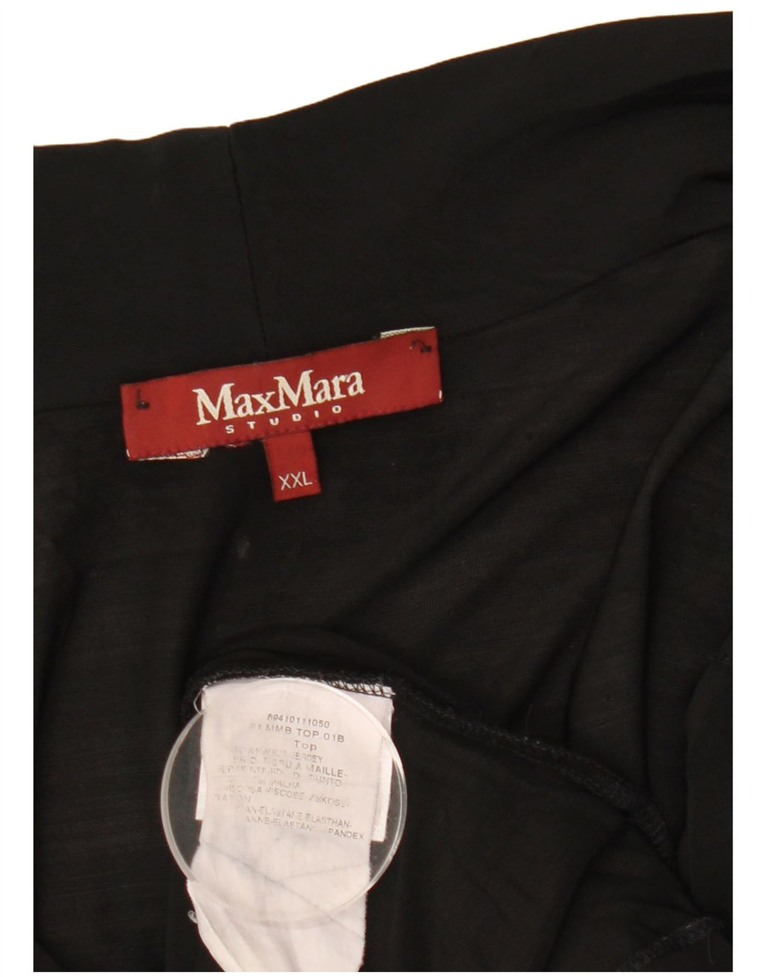 Max Mara Dame ærmeløs bluse Top UK 20 2XL Sort Viscose