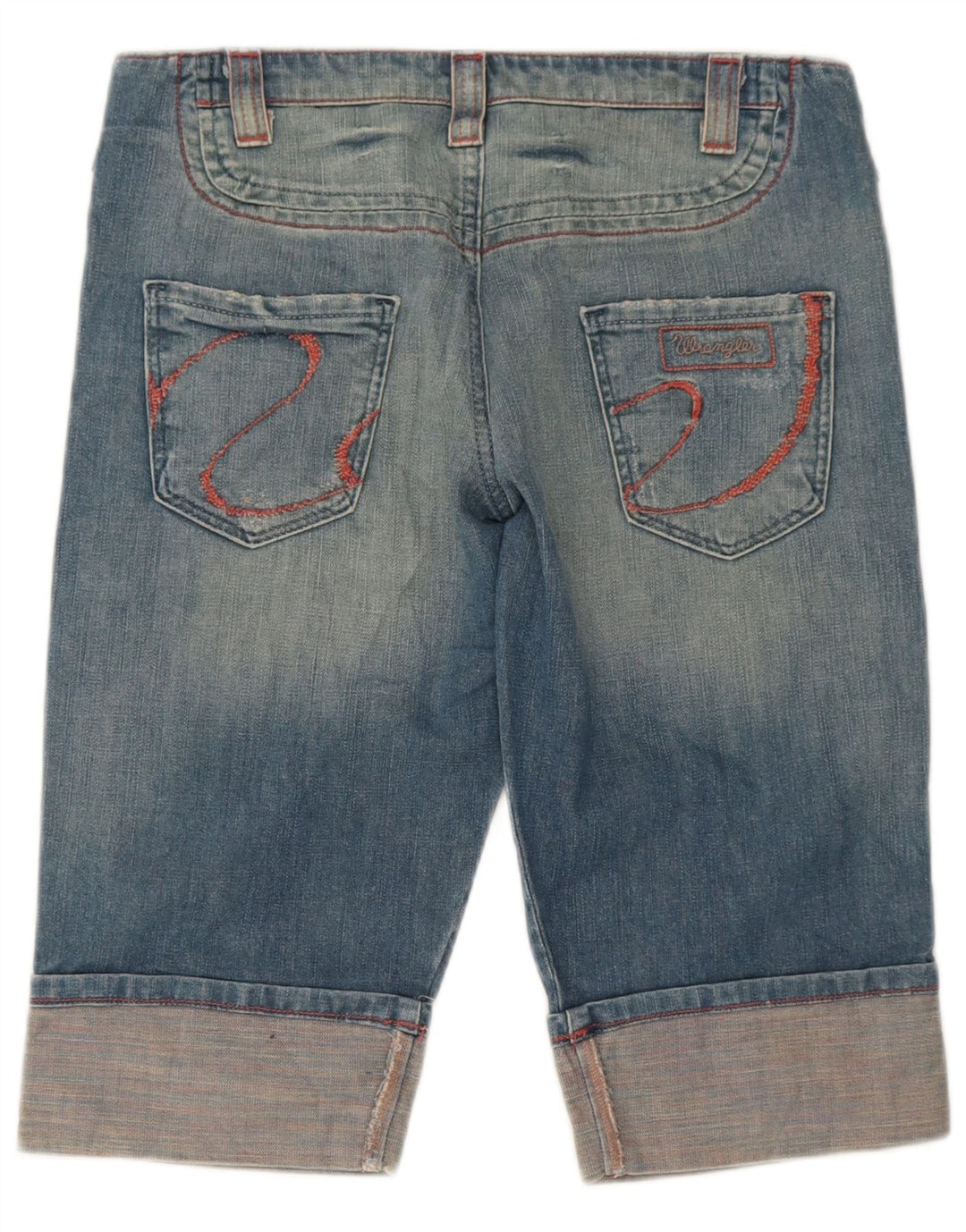 Wrangler Bermuda-denimshorts til kvinder W29 mellemblå bomuld