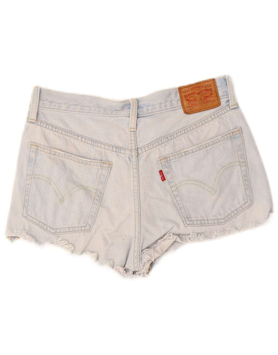 LEVI'S Womens 501 denimshorts W27 Små blå bomuld