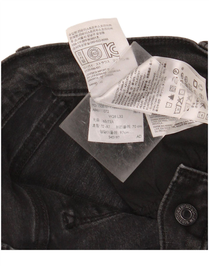 LEVI'S Dame 710 Super Skinny Jeans W28 L28 Sort Bomuld