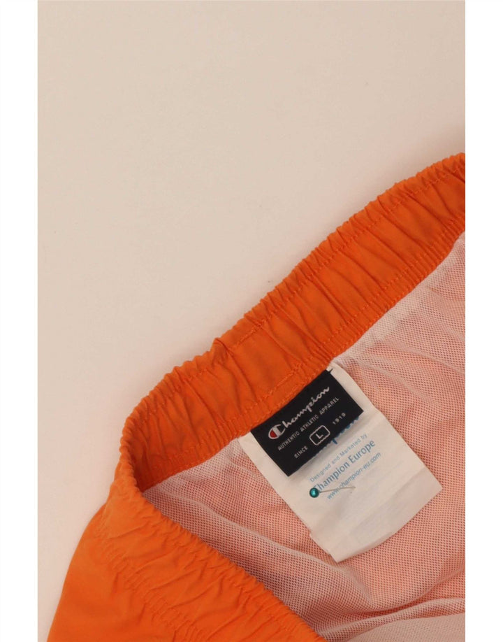 Champion Herre grafiske svømmeshorts Large Orange Colourblock Polyester