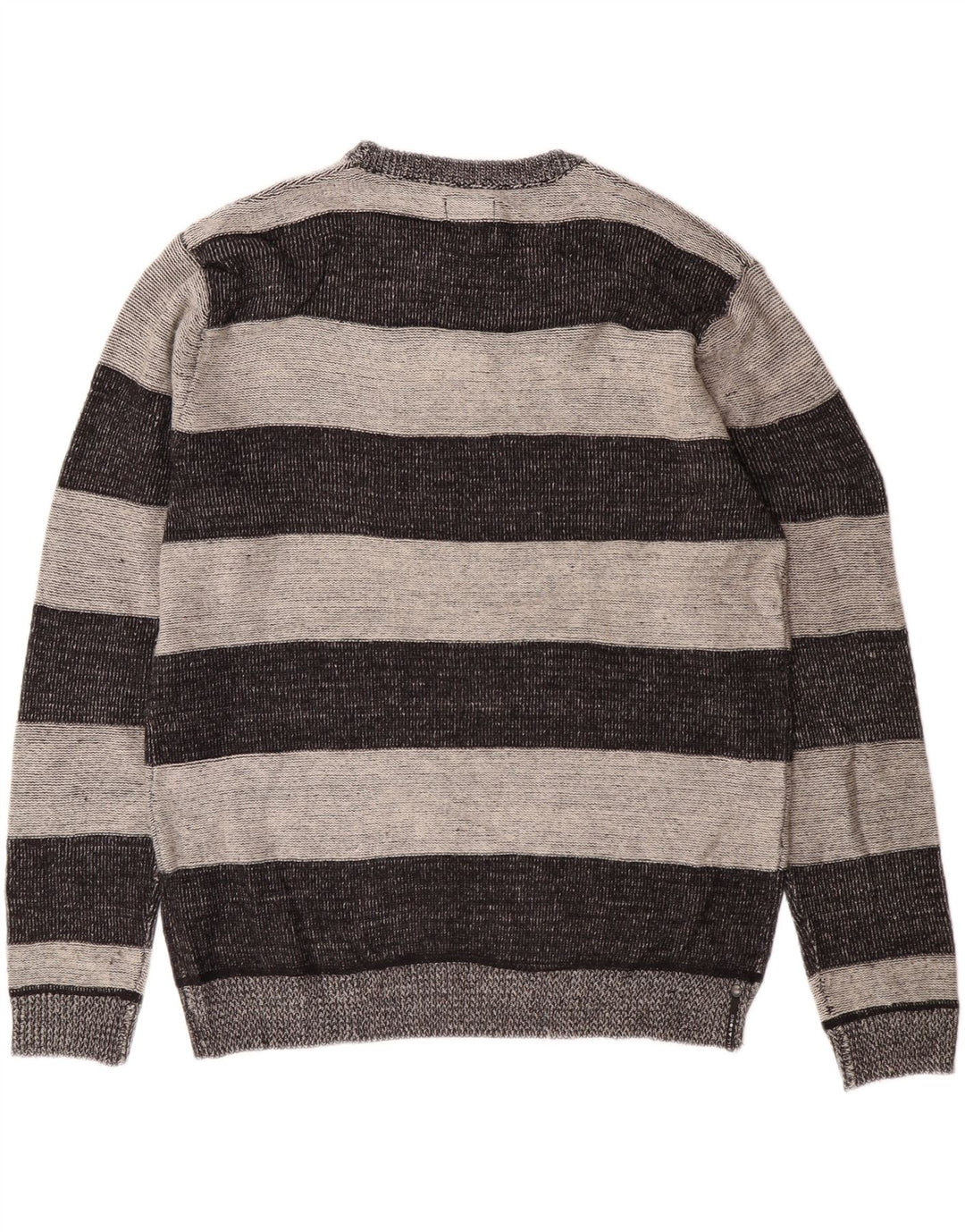 Billabong Herre Crew Neck Jumper Sweater stor grå stribet akryl